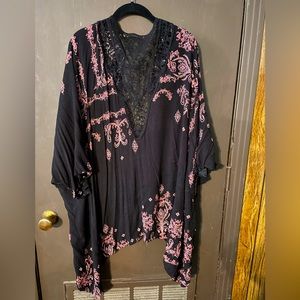 Liberty Love Chiffon Kimono with lace size 2X